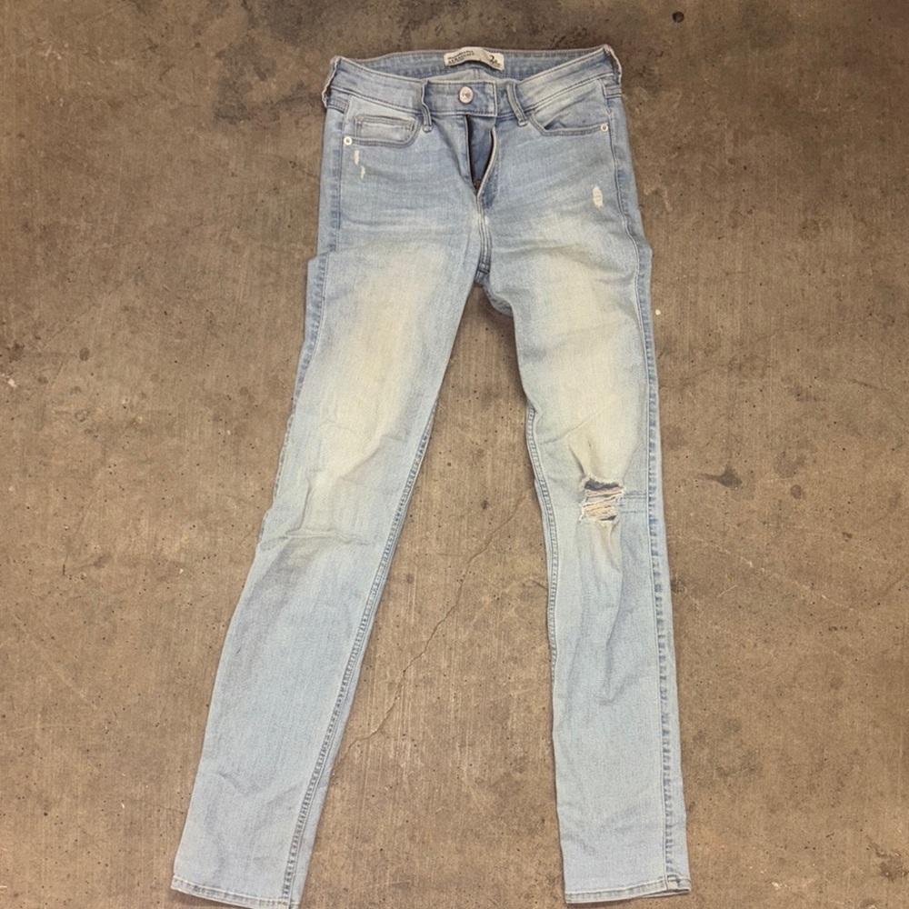 American Eagle Outfitters Blue Skinny Jeans Distressed
